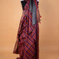 Multi Color Striped Pure Linen Saree