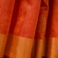 Orange Zari Buta Raw Silk Saree