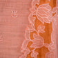 Peach Cut Work Matka Linen Suit