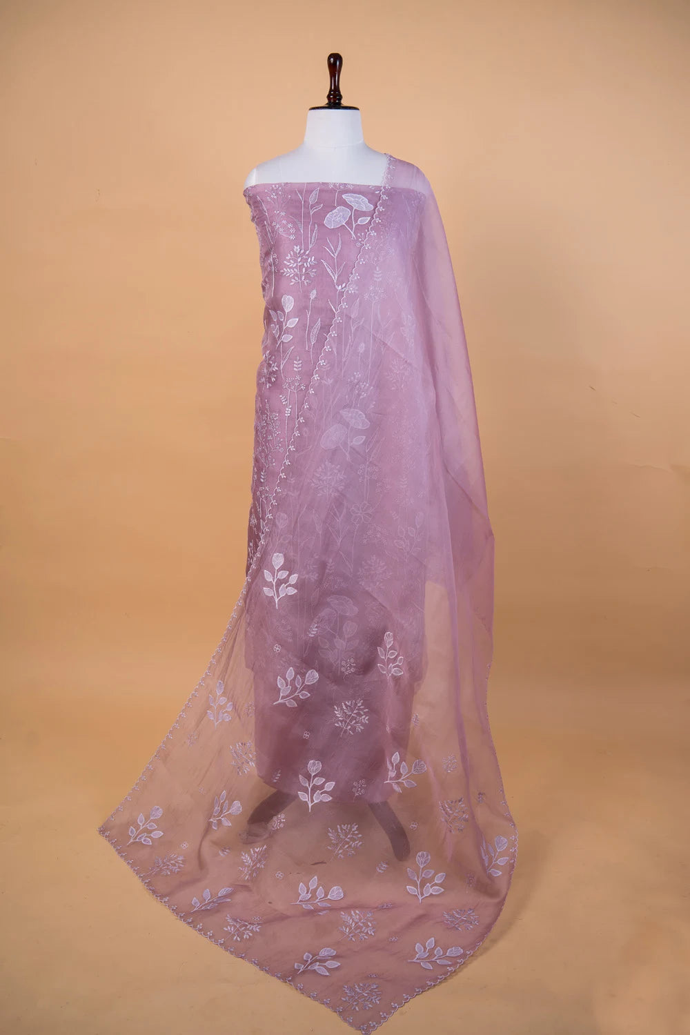 Lavender Embroidered Organza Suit