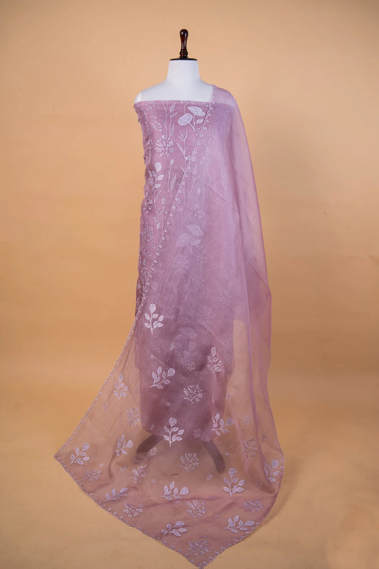 Lavender Embroidered Organza Suit