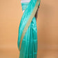 Sea Green Handloom Raw Silk Saree