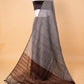 Grey Sequence Pallu Pure Linen Saree