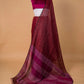 Brick Red Pure Linen Saree