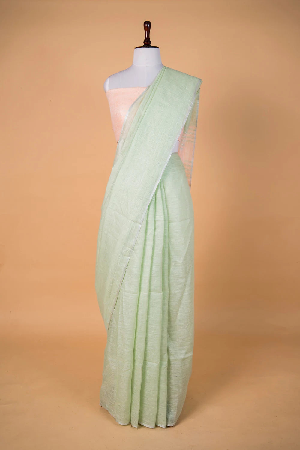 Liril Green Pure Linen Saree