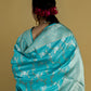 Sky Blue Sona Rupa Zari Floral Katan Banarasi Silk Saree