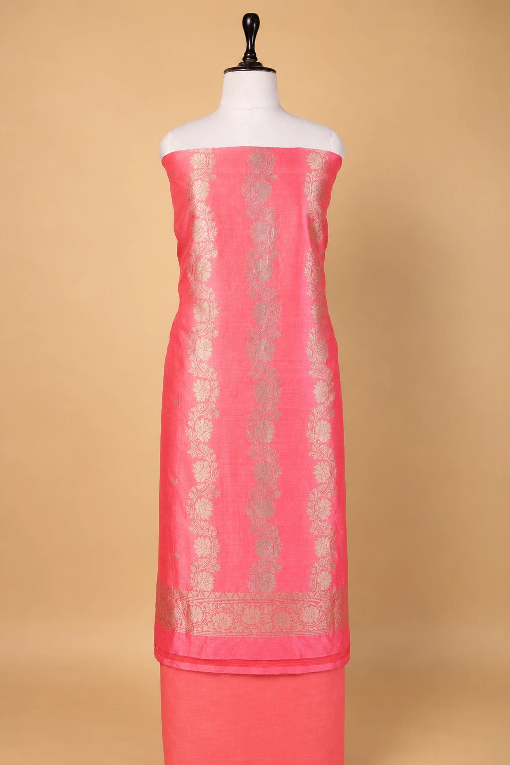 Peach Kadhua Chiniya Silk Suit Set