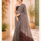 Grey Sequence Pallu Pure Linen Saree