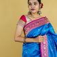 Turquoise Blue Rani Border Kadhua Katan Banarasi Silk Saree