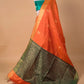 Orange Zari Buta Raw Silk Saree