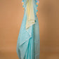 Firozi Blue  Pure Linen Saree