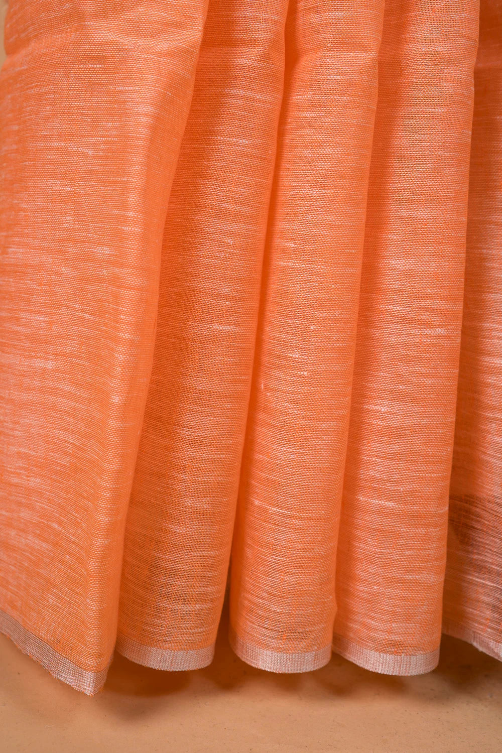 Yellow & Orange  Pure Linen Saree
