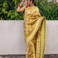 Beige Multi Resham Weaving Tissue katan Banarasi Silk Saree