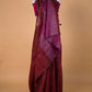 Brick Red Pure Linen Saree