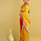 Bright Yellow Ada  Lehariya Katan Banarasi Silk Saree