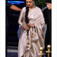 Rekhaji Inspired Silver Tissue Silk Saree