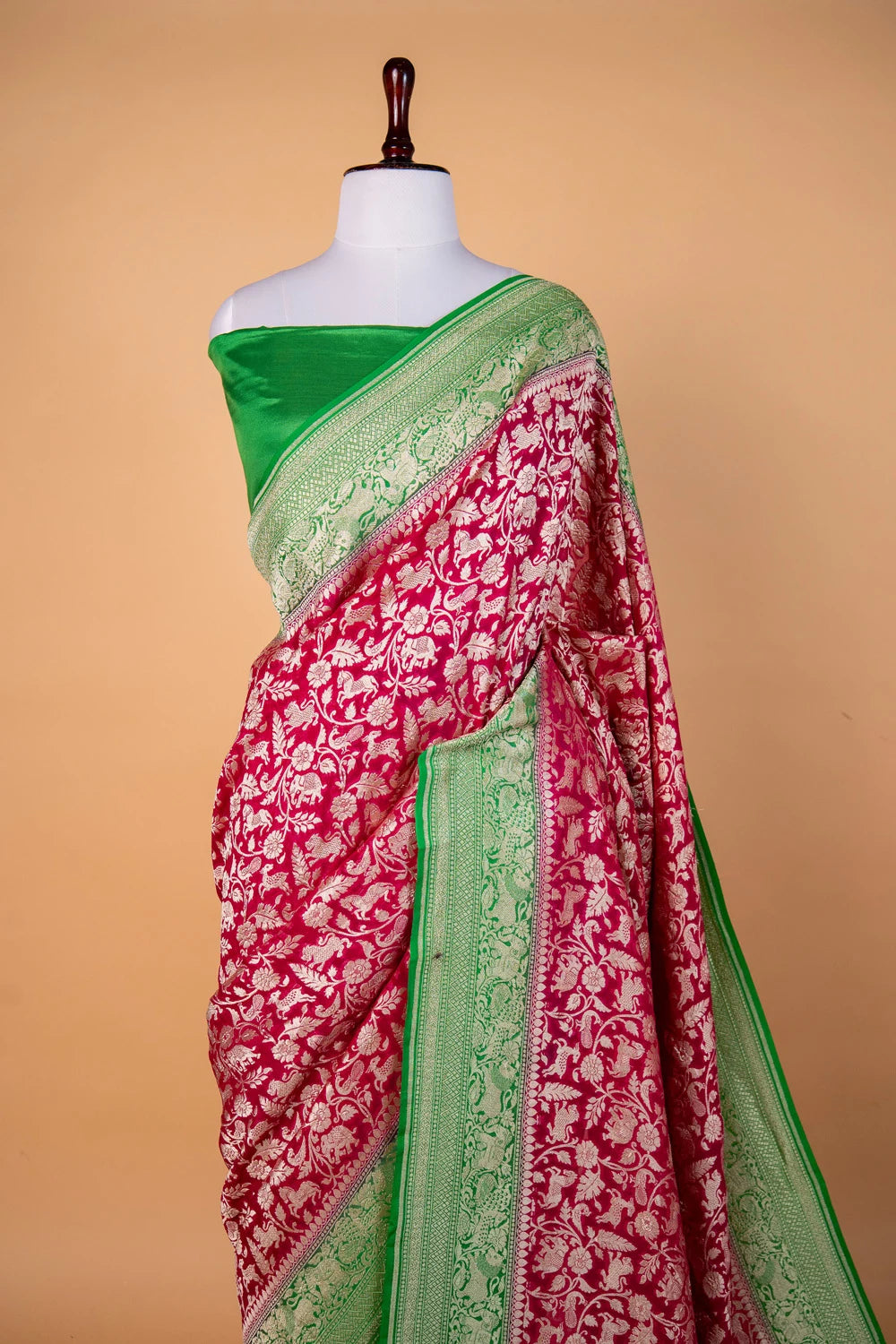Rani & Green Shikargah Khaddi Silk Saree