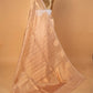Beige Striped Handloom Tissue Silk Saree