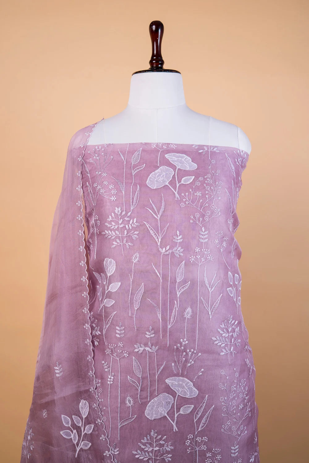 Lavender Embroidered Organza Suit