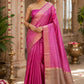 Baby Pink Handloom Raw Silk Saree