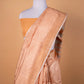 Light Peach Handloom Raw Silk Saree