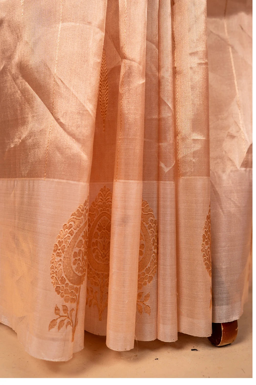 Beige Handloom Tissue Silk Saree