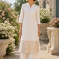 Cream Chanderi Weaving Co-ords