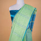 Pista Green & Blue Stripes Pure Linen Saree