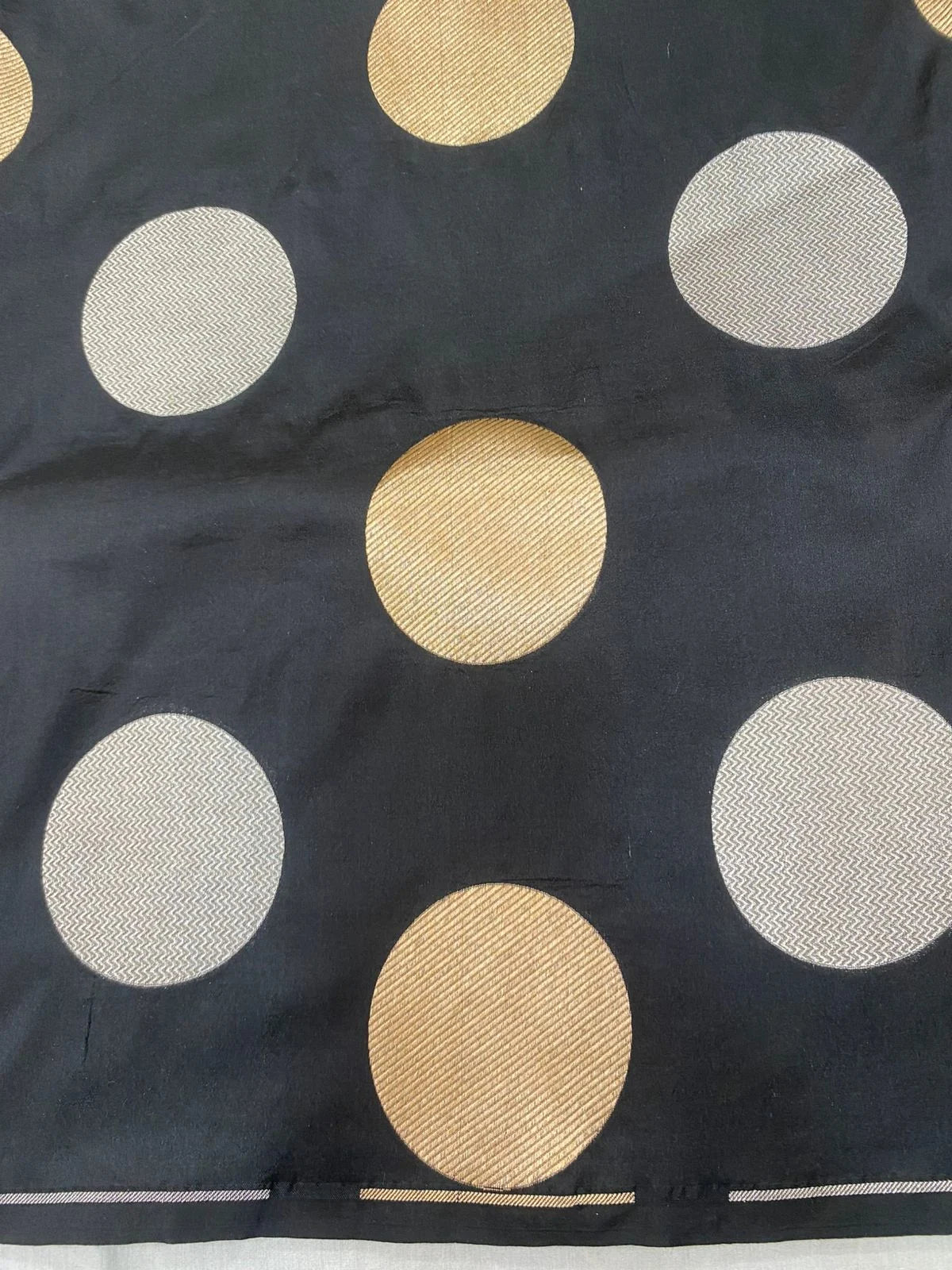 Rekhaji Inspired Black Polka Dot Katan Silk Saree