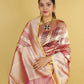 Golden Metallic Purple Tissue Banarasi Silk Saree