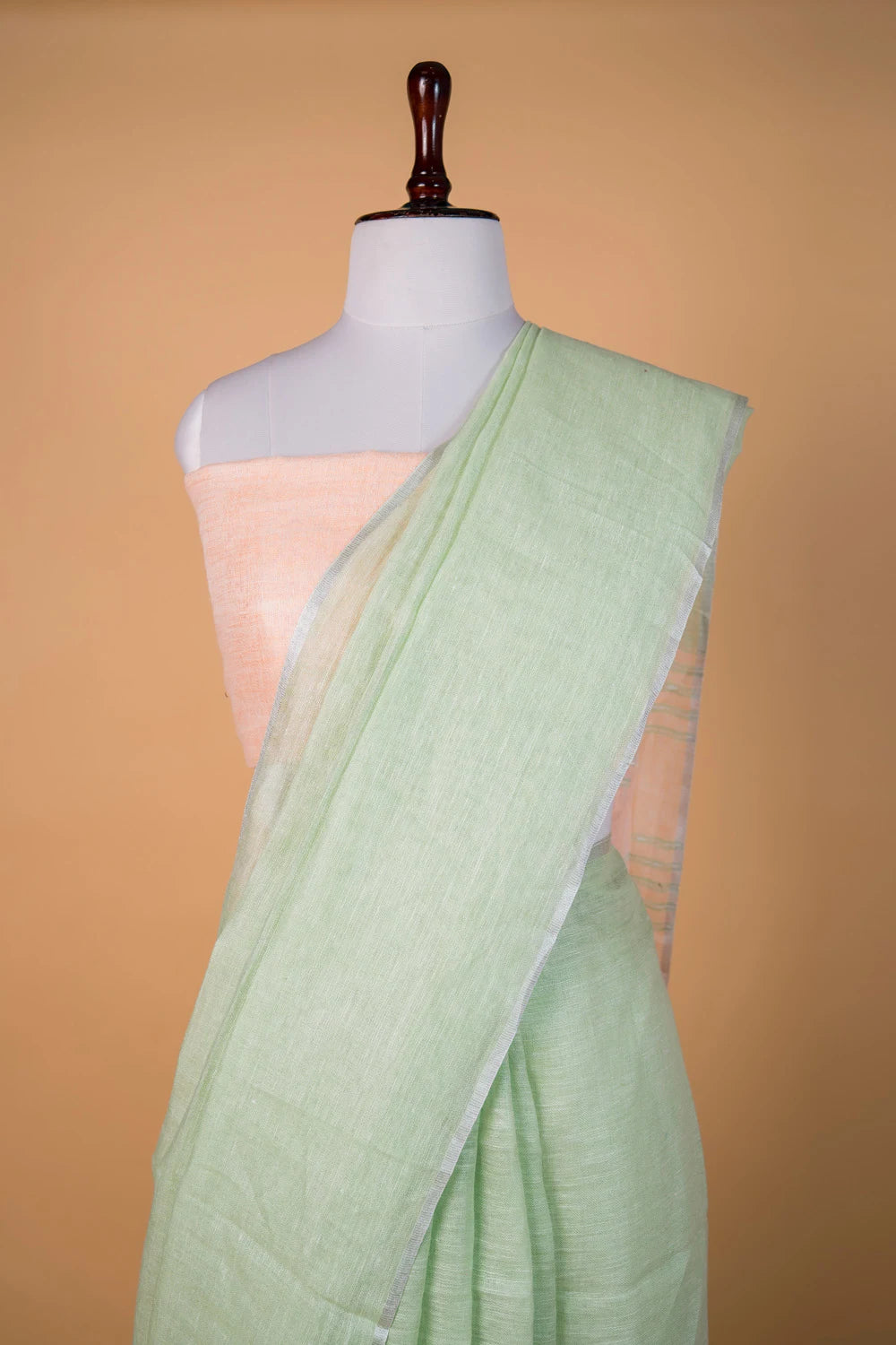 Liril Green Pure Linen Saree