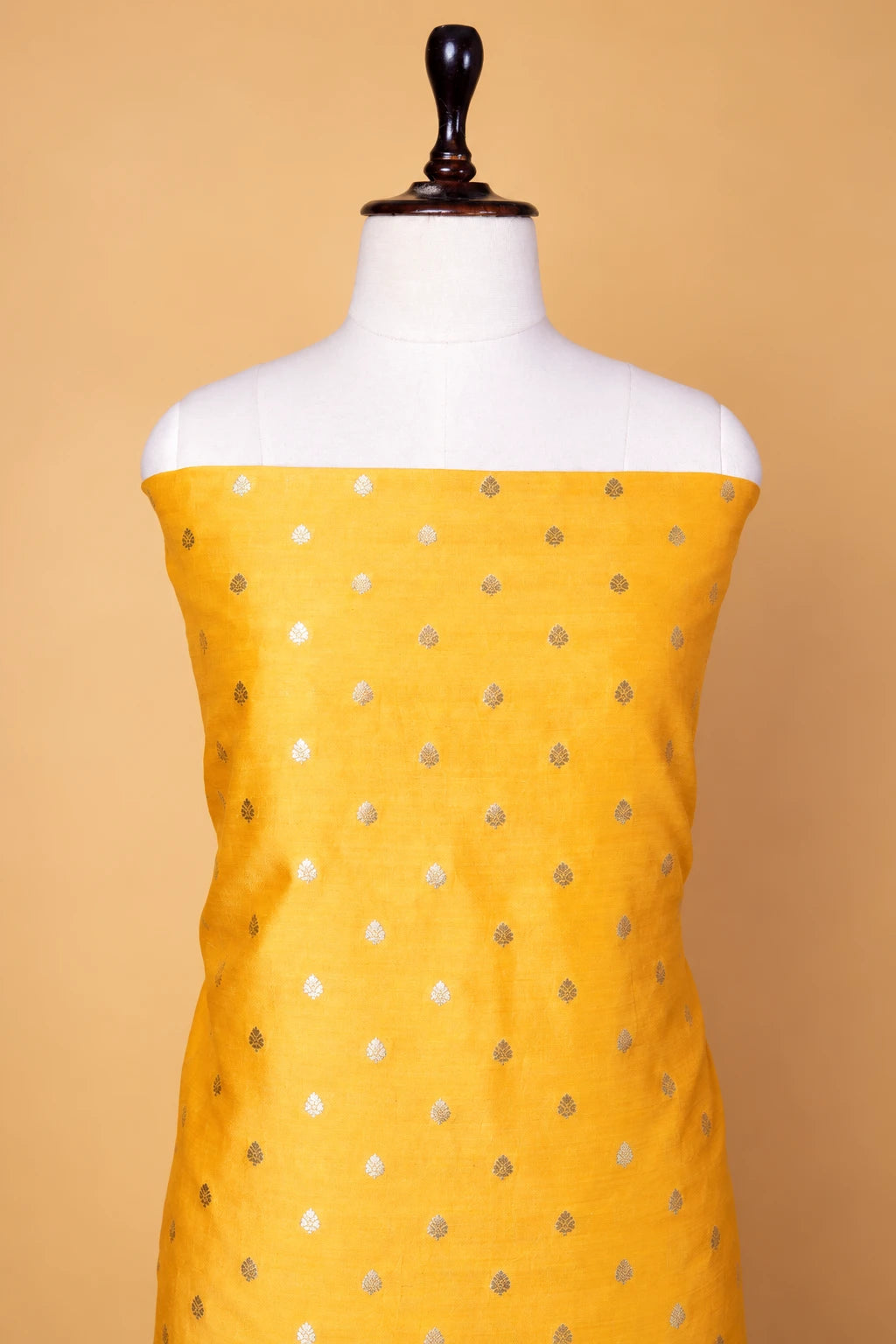 Rich Yellow Handwoven Chiniya Silk Suit Set