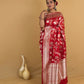Sinduri Red Rupa Zari Katan Banarasi Silk Saree