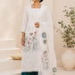 Cream Digital Print Cotton Jamdani Suit