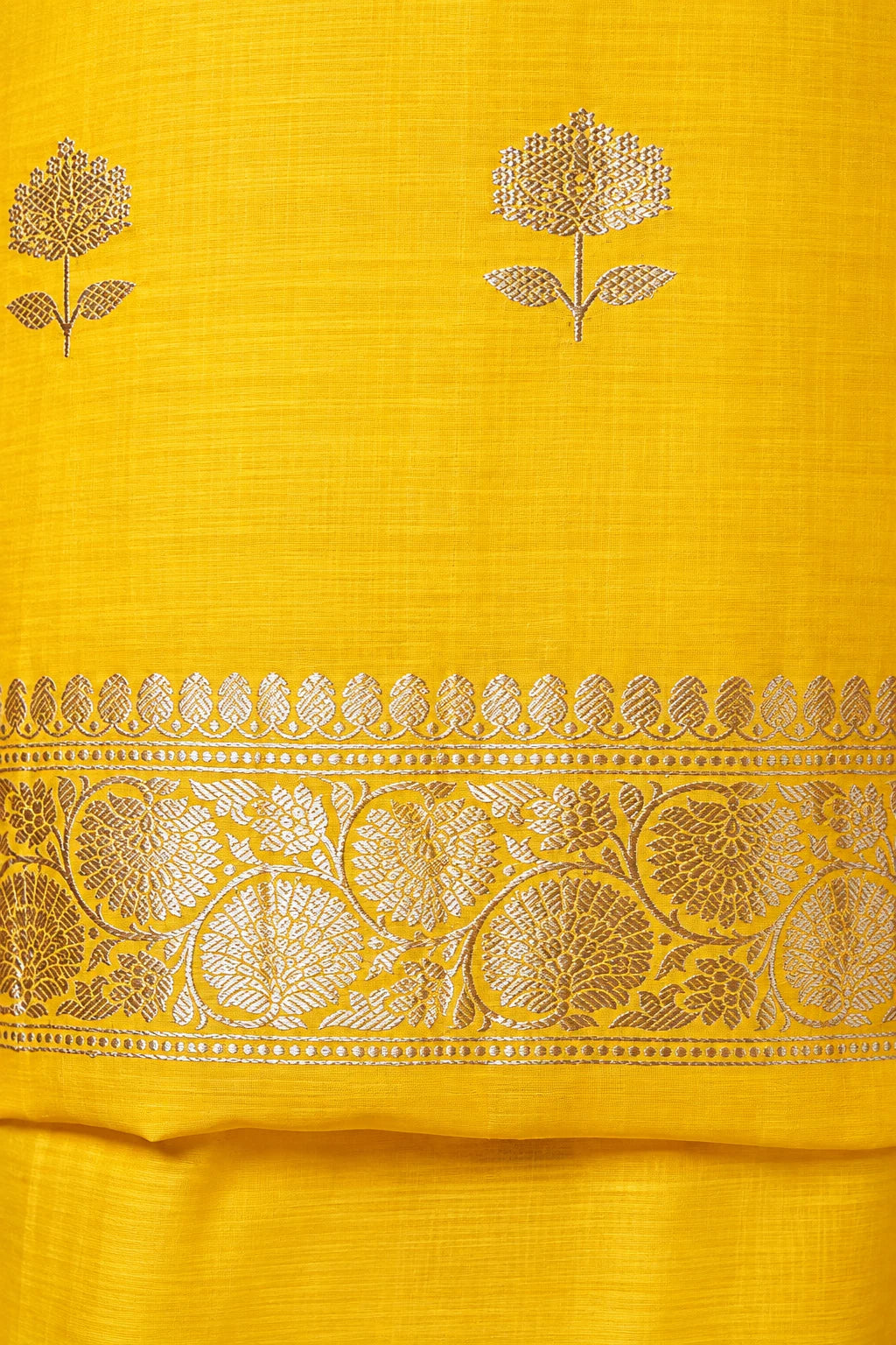 Yellow Linen Silk Weaving Co-ord Set
