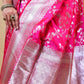 Crimson Pink Rupa Zari Katan Banarasi Silk Saree