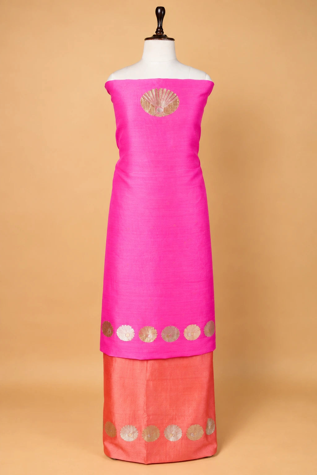 Peach and Pink Shaded Organza Suit
