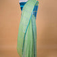 Pista Green & Blue Stripes Pure Linen Saree