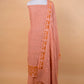 Peach Cut Work Matka Linen Suit