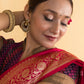 Ruby Pink Handwoven Katan Banarasi Silk Saree