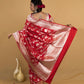 Sinduri Red Rupa Zari Katan Banarasi Silk Saree