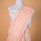 Peach Pure Linen Saree